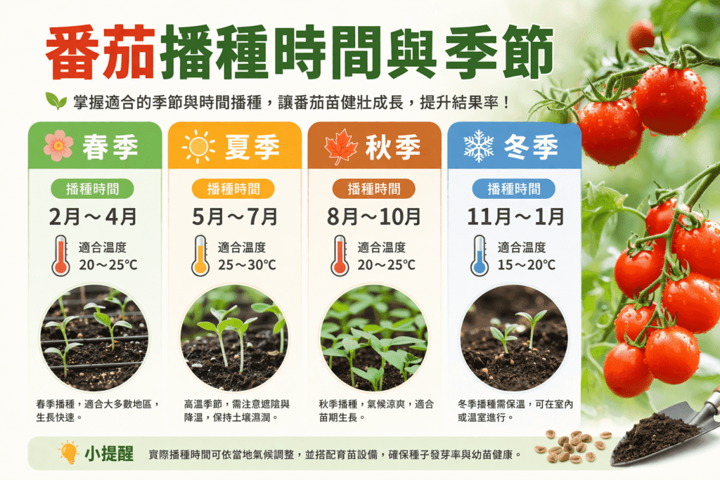 番茄種植月份怎麼選?3個關鍵時間點,新手照做也能高產 番茄播種時間與季節 compressed (1)