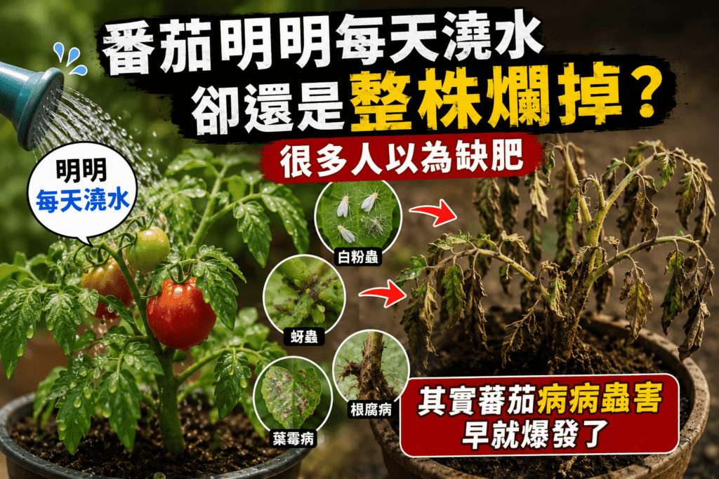 番茄明明每天澆水卻還是整株爛掉?很多人以為缺肥,其實蕃茄病病蟲害早就爆發了 蕃茄病病蟲害2026.5.18.2 compressed compressed
