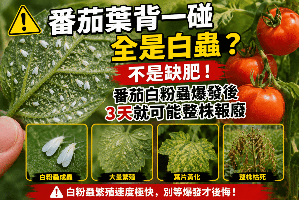 番茄葉背一碰全是白蟲?不是缺肥!番茄白粉蝨爆發後3天就可能整株報廢 2026.5.13.3 compressed (1) compressed
