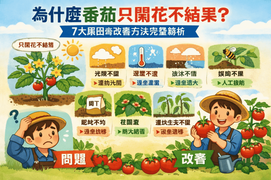 為什麼番茄只開花不結果?7大原因與改善方法完整解析 4.13為什麼番茄只開花不結果? compressed compressed